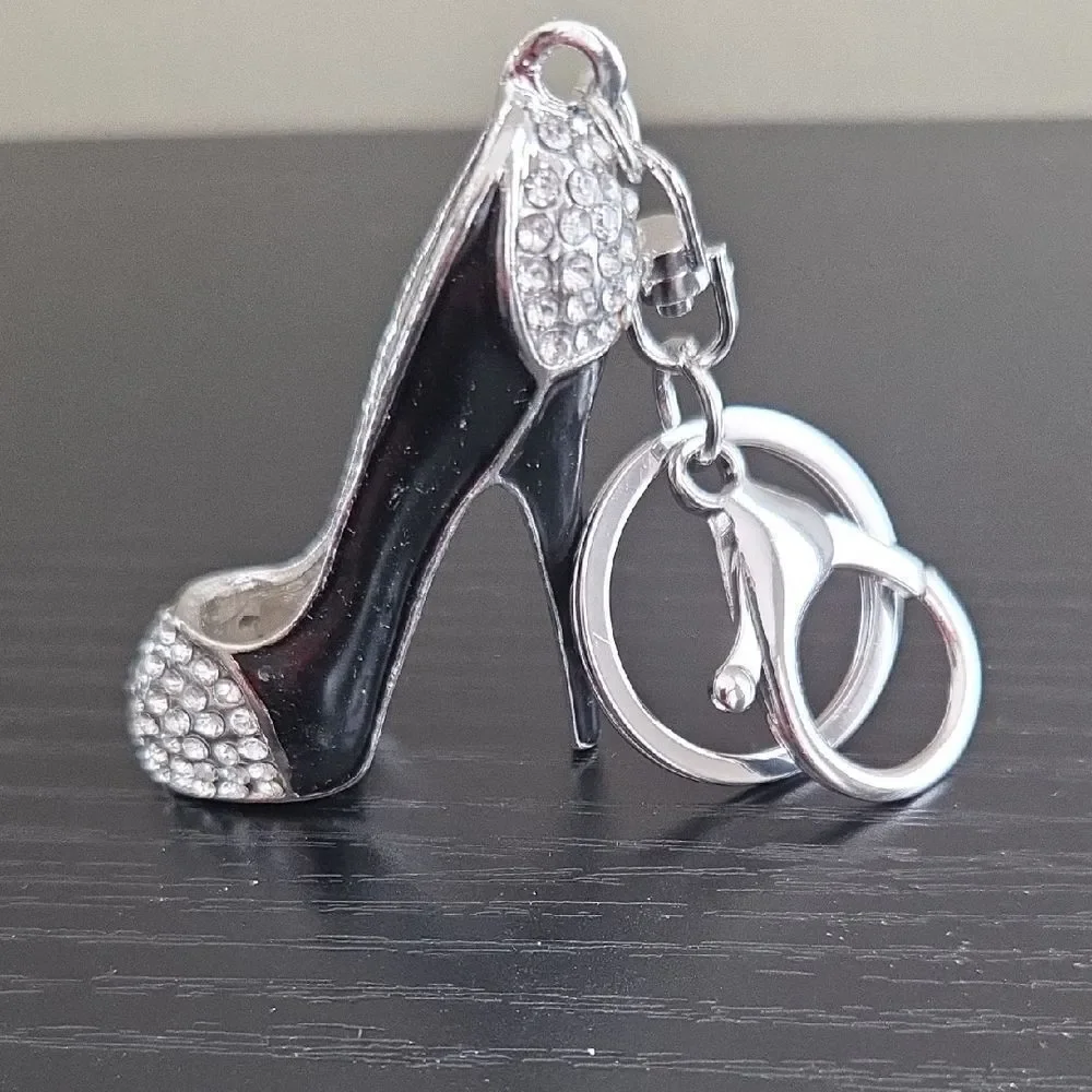 Black and Silver High Heel Keychain